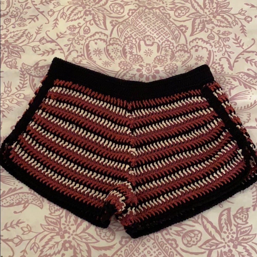 High waisted crochet shorts